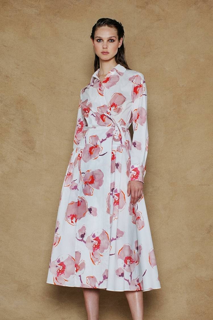 Sly 010 Midi-Wickelkleid Aus Baumwolle Mit Blumendruck