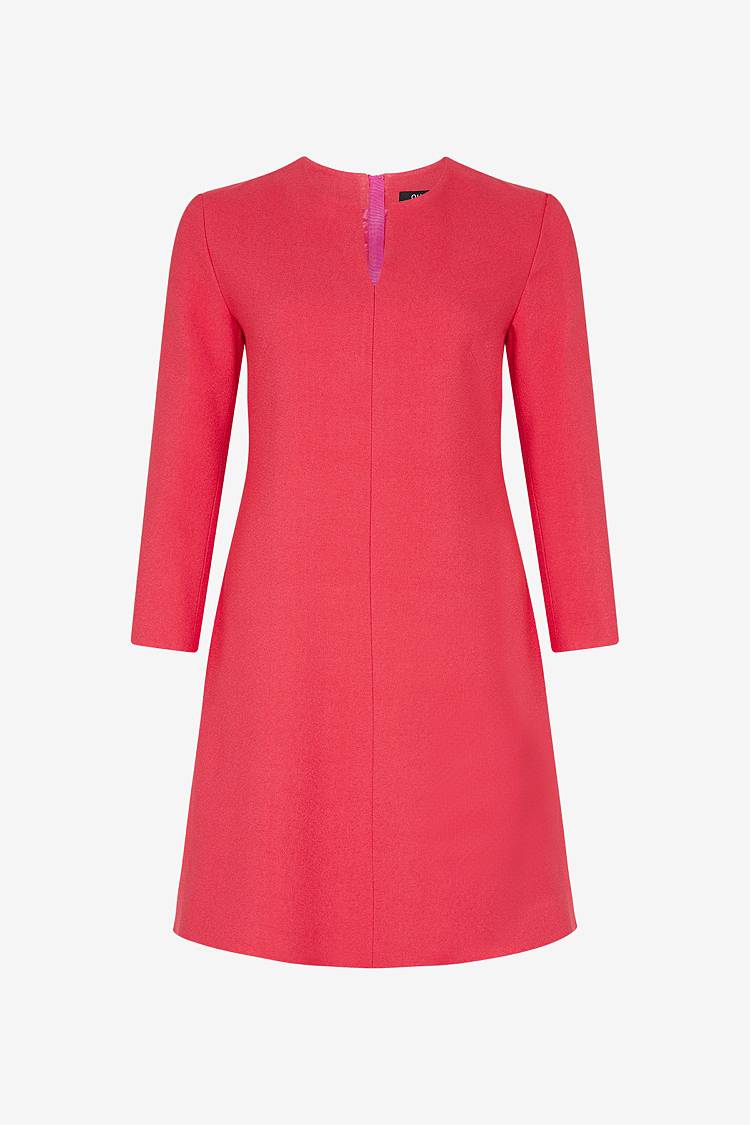 Sly 010 Minimalistisches langärmliges Kleid aus Crêpe