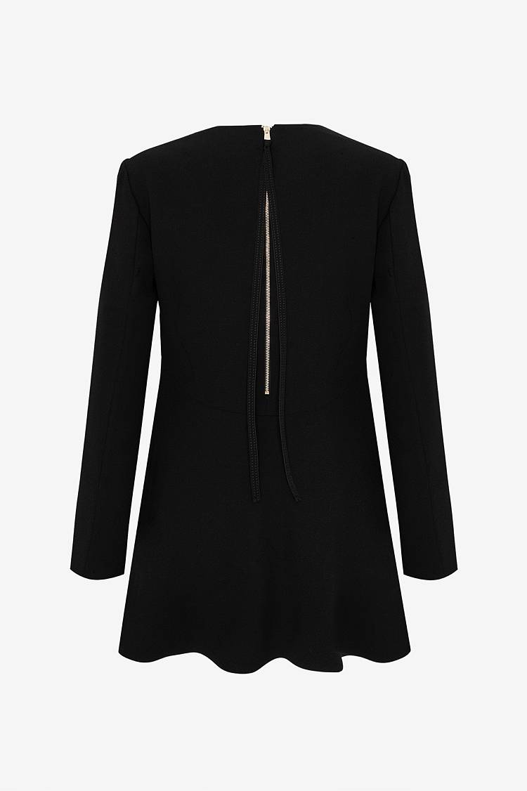 Sly 010 Minimalistisches Langärmliges Top Aus Crêpe