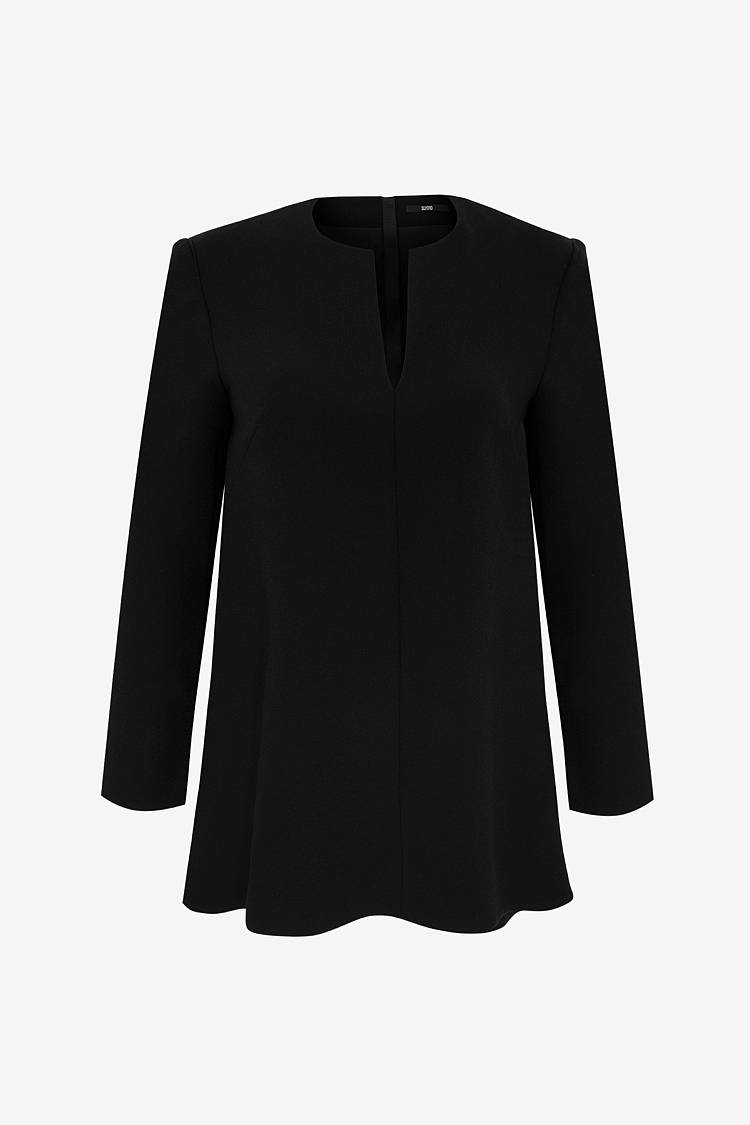 Sly 010 Minimalistisches langärmliges Top aus Crêpe