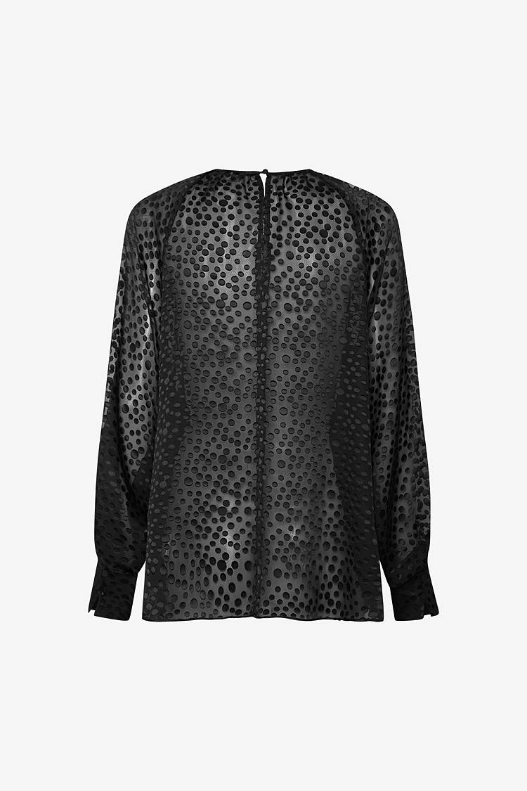 Sly 010 Polka Dot Bluse Mit Gerüschtem Halsausschnitt