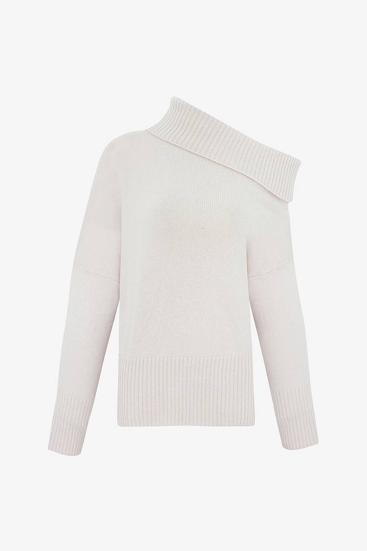 Sly 010 Pullover aus Cashmere mit Off-Shoulder-Rollkragen