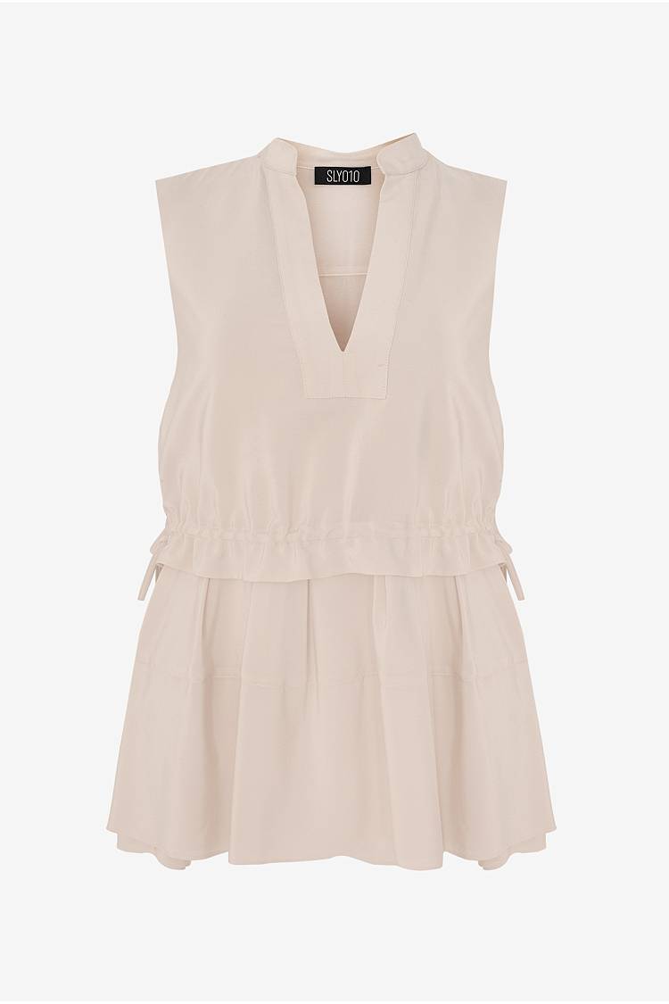 Sly 010 Ärmellose Chiffon-Bluse