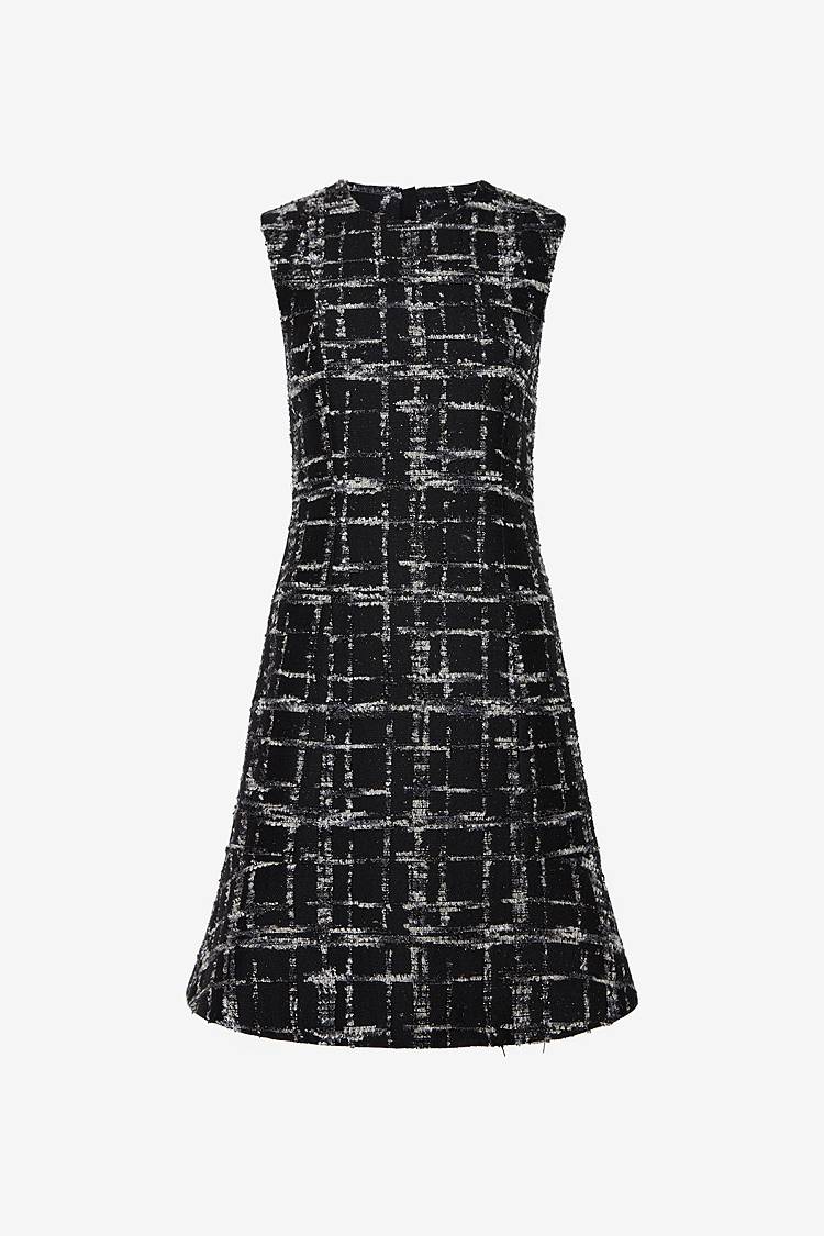 Sly 010 Ärmelloses tailliertes Tweed-Kleid