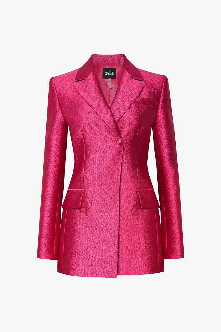 Sly 010 Asymmetrischer taillierter Blazer aus Taft