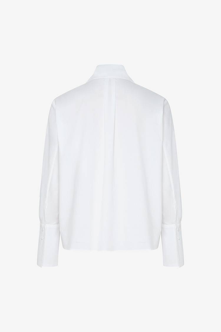 Sly 010 Baumwoll-Bluse Mit Schalkragen