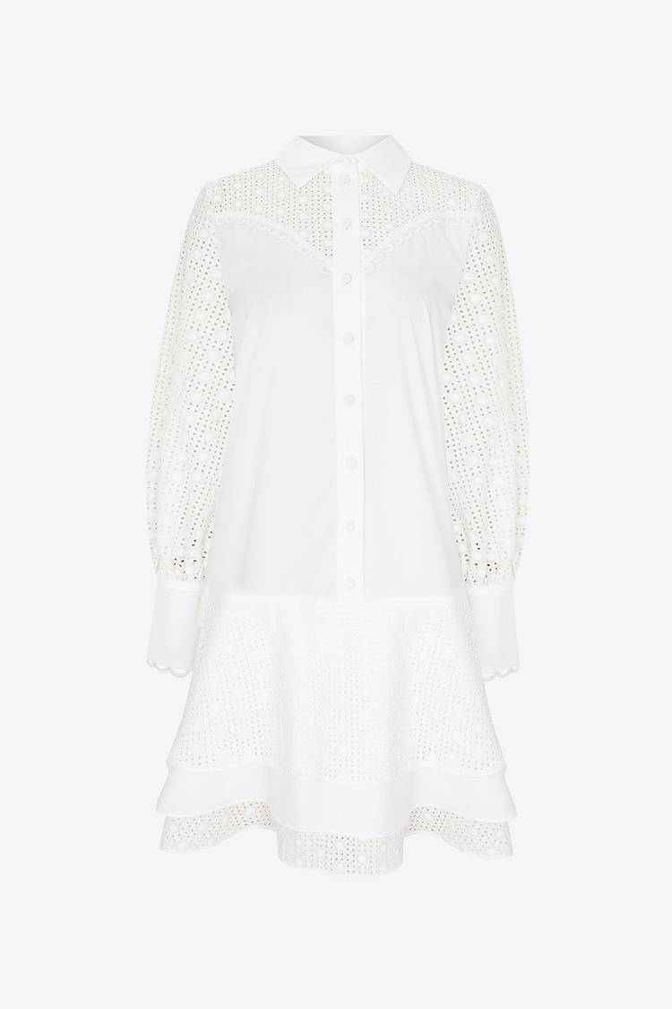 Sly 010 Baumwollkleid aus Popeline und Lochspitze