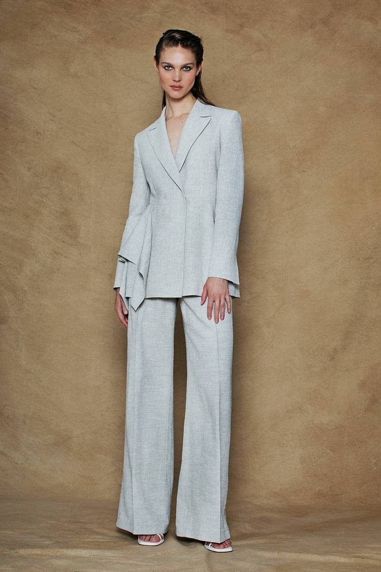 Sly 010 Blazer Mit Volant Aus Leinengemisch