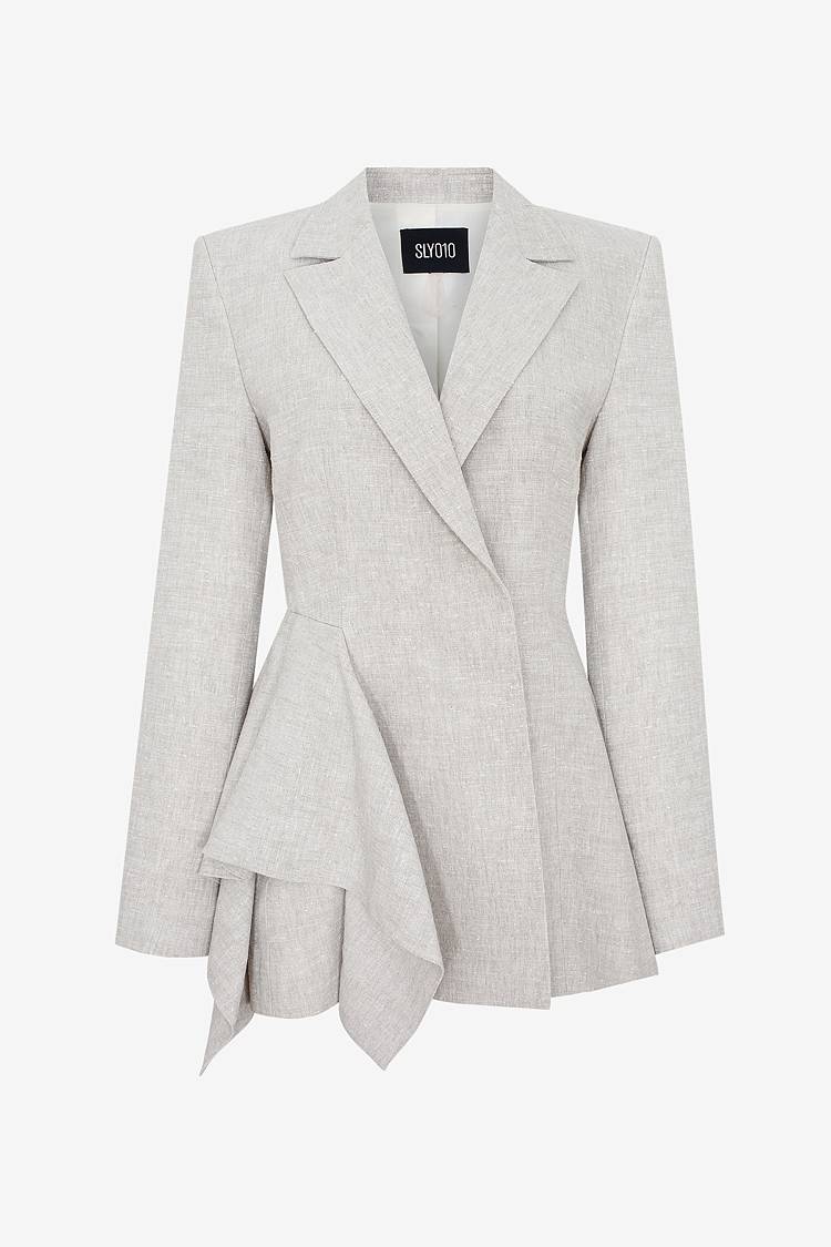 Sly 010 Blazer mit Volant aus Leinengemisch