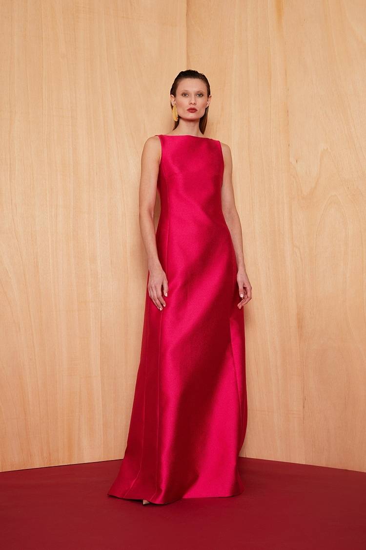 Sly 010 Bodenlanges Kleid Aus Taft