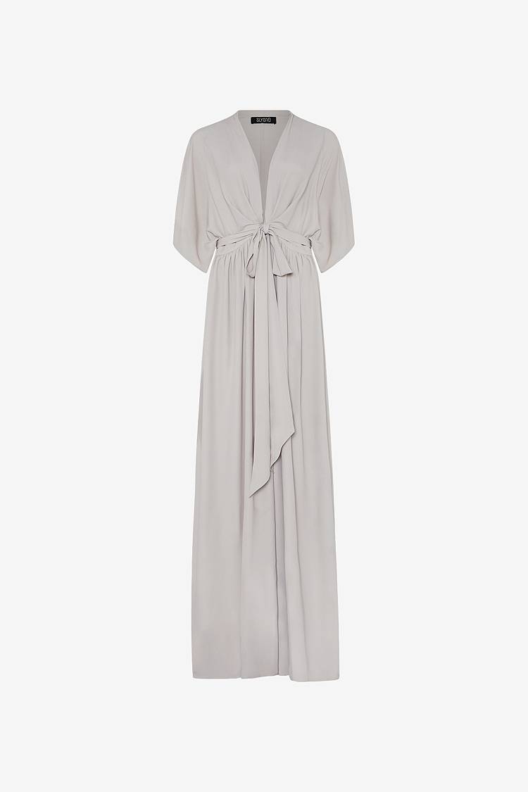 Sly 010 Bodenlanges Maxi-Kleid mit Kimonoärmel