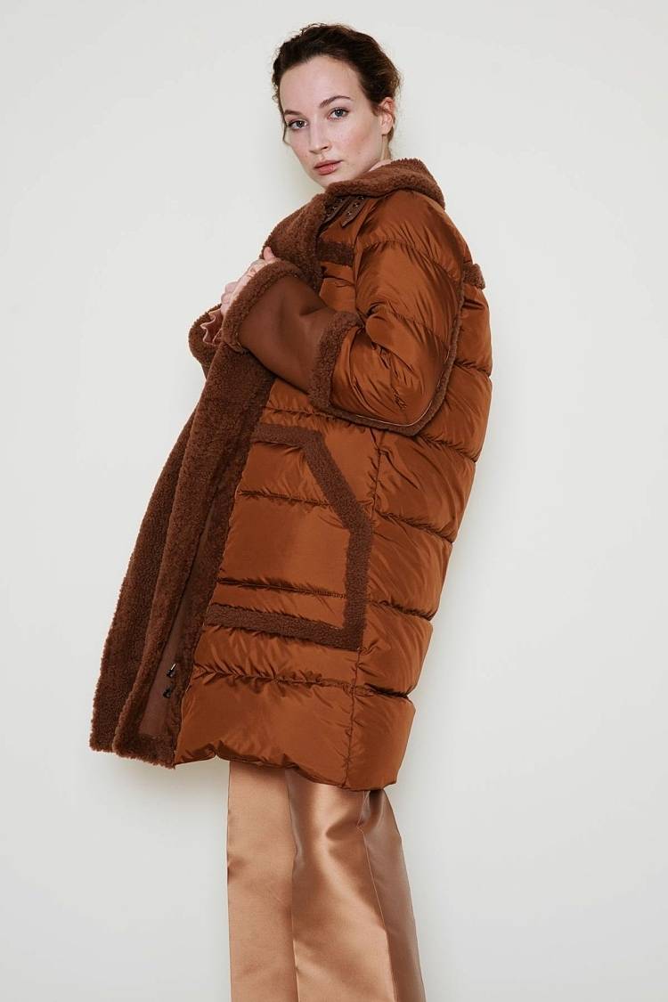 Sly 010 Daunen-Lammfell-Mantel