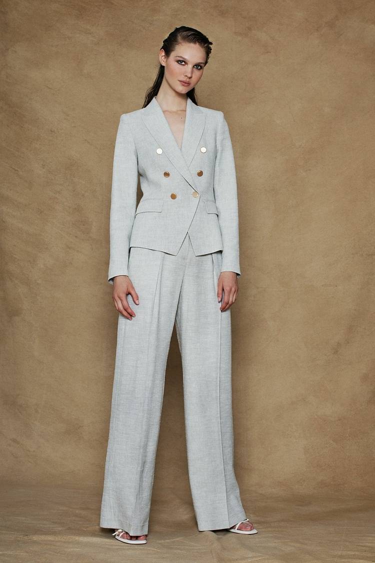 Sly 010 Doppelreihiger Blazer Aus Leinengemisch