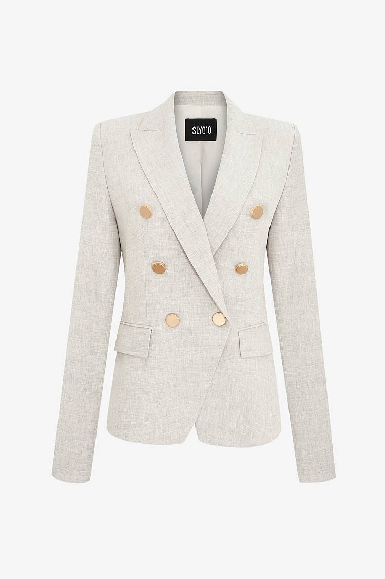 Sly 010 Doppelreihiger Blazer aus Leinengemisch
