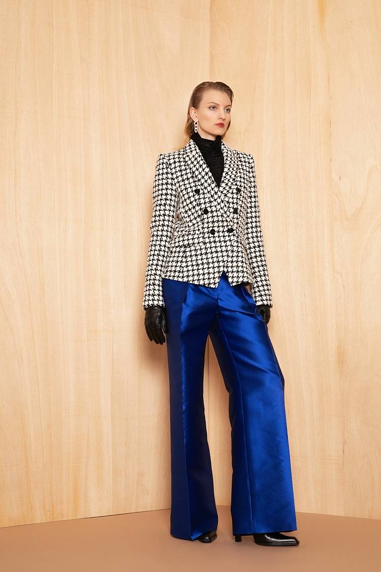 Sly 010 Doppelreihiger Tweedblazer Mit Goldknöpfen