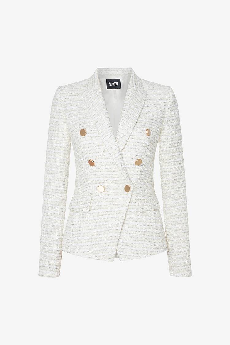Sly 010 Double-breasted Tweed Blazer