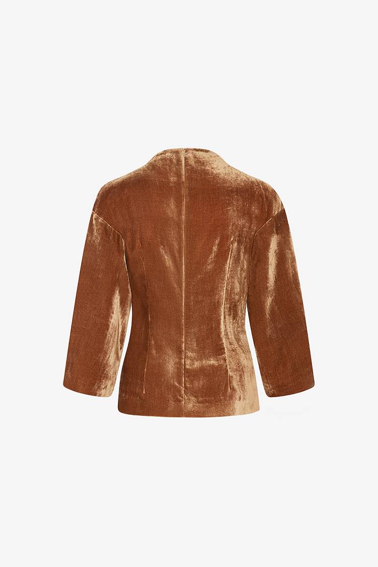 Sly 010 Drapiertes Samttop Mit Weiten Ärmeln