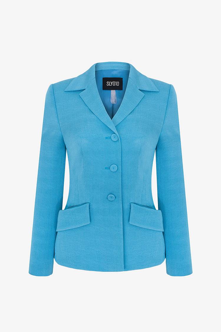 Sly 010 Einreihiger Blazer aus Crêpe-envers-Satin