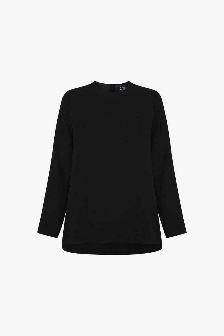 Sly 010 Elegantes geradliniges Top aus Crêpe