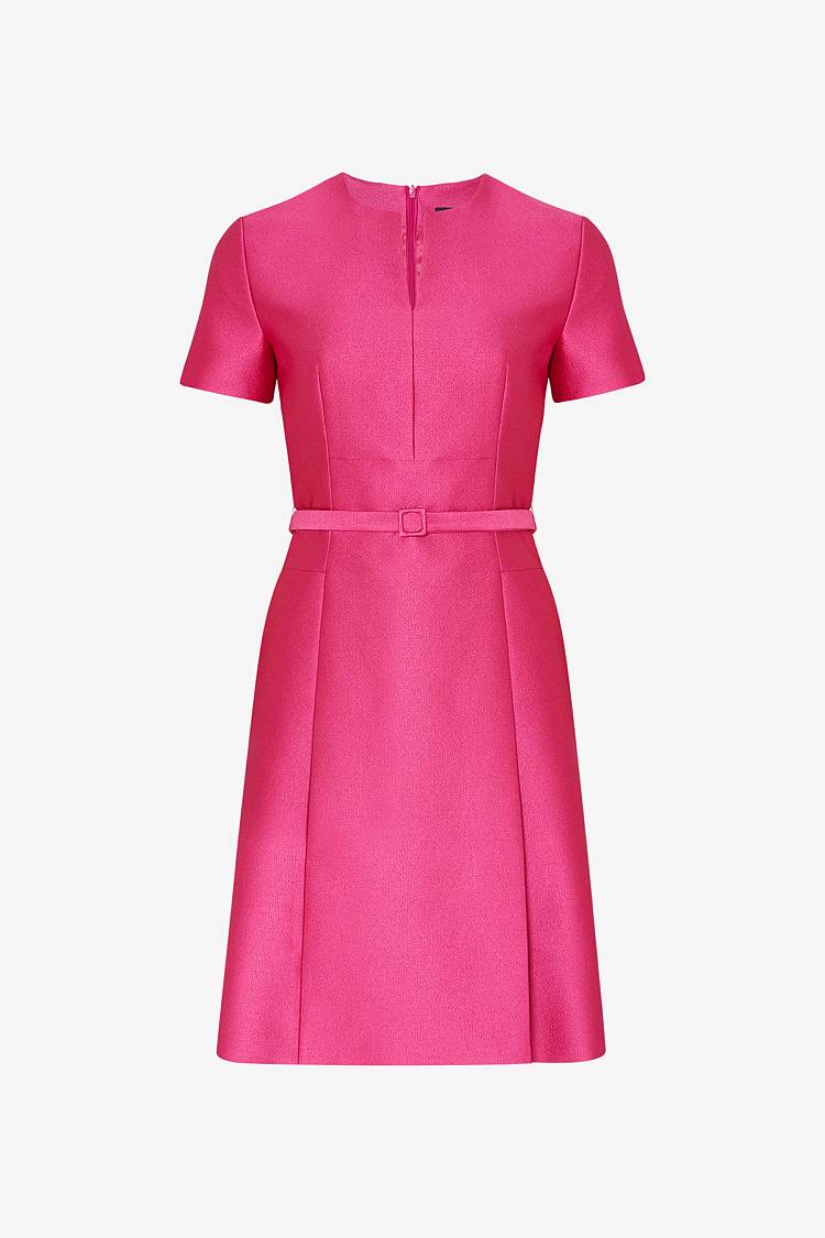 Sly 010 Elegantes Midi-Kleid mit Stoffgürtel