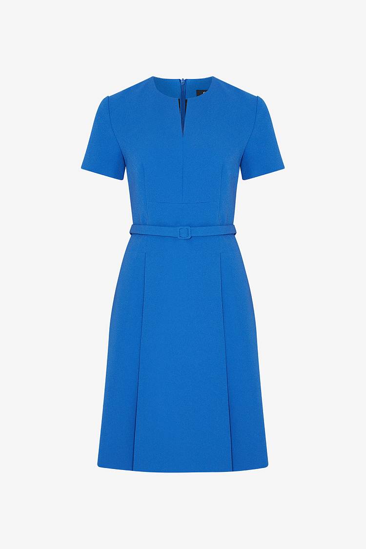 Sly 010 Elegantes Midi-Kleid mit Stoffgürtel