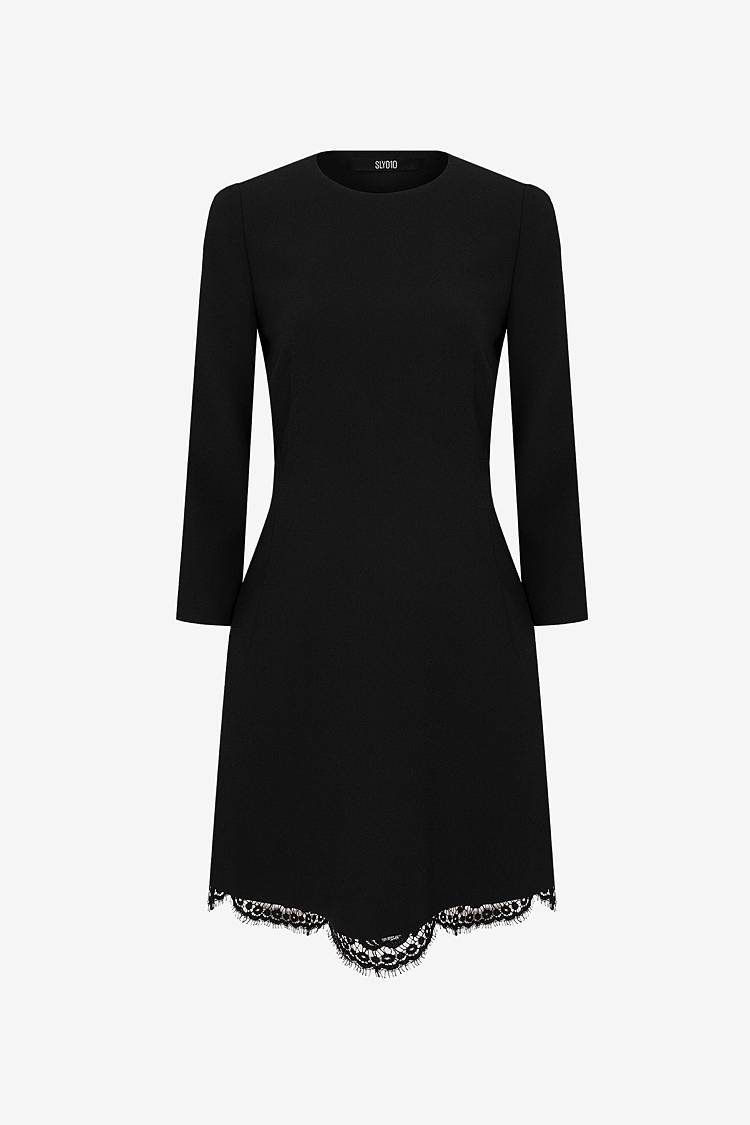 Sly 010 Etuikleid mit Spitzenabschluss