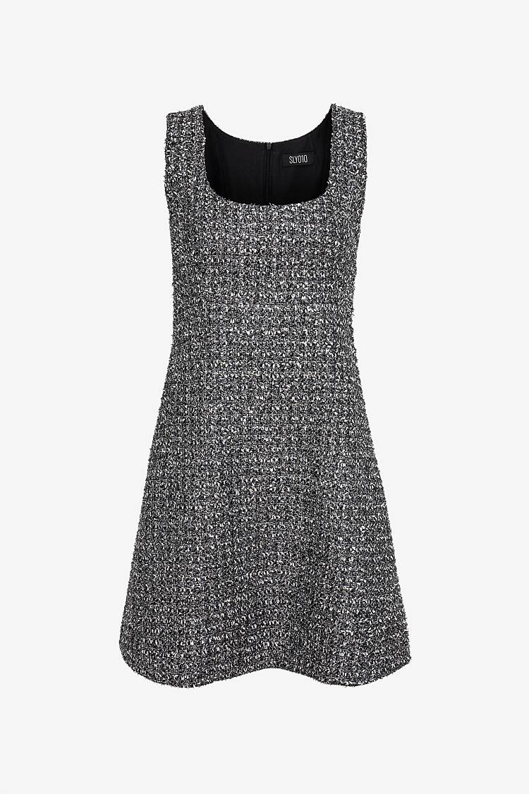 Sly 010 Feminines Kleid Aus Glitzerndem Tweed