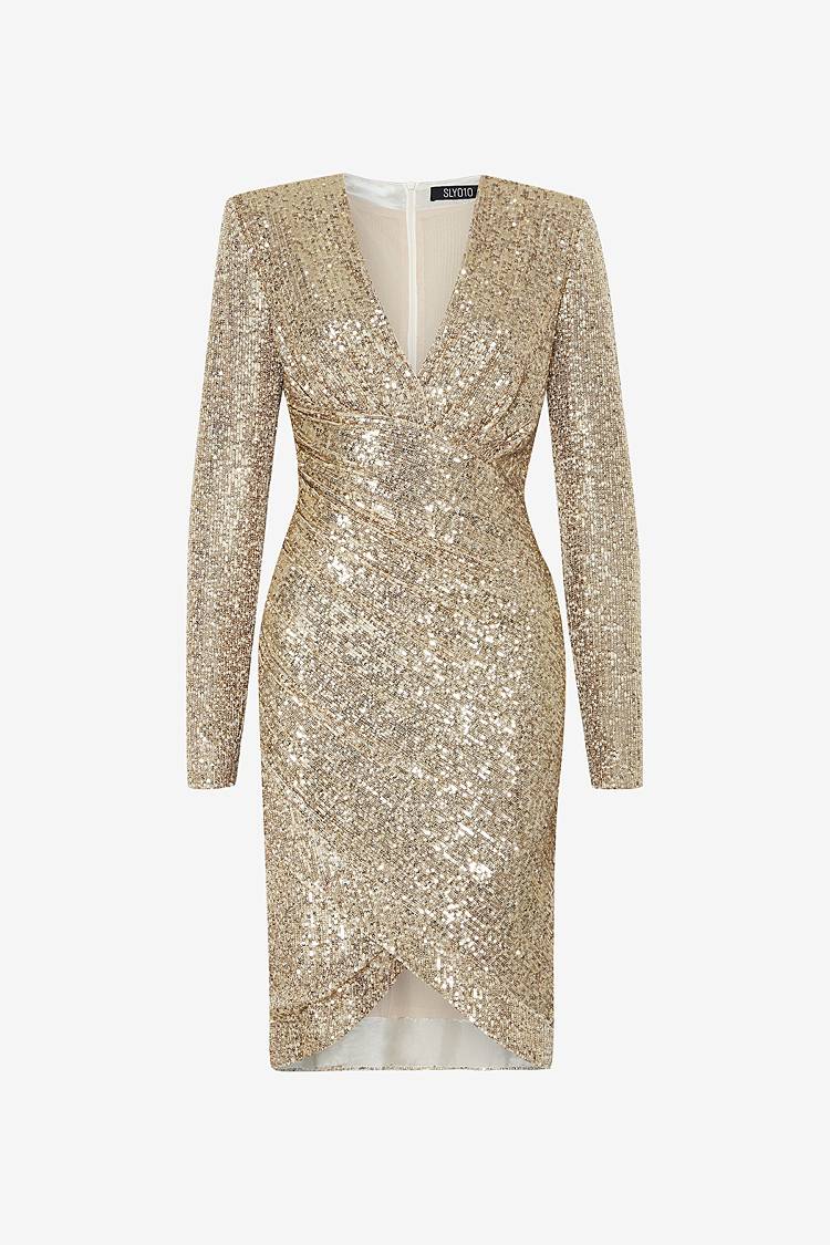 Sly 010 Hochgeschlitztes Pailettenkleid