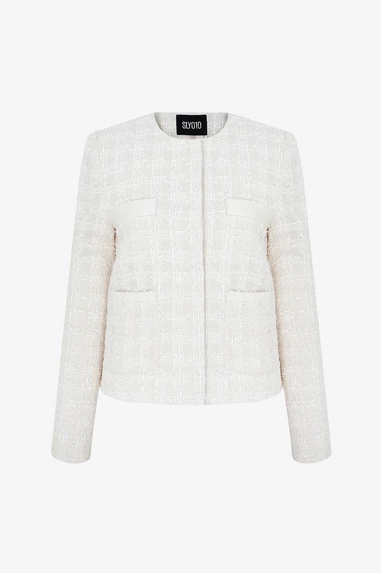 Sly 010 Jacke aus Tweed mit verdeckter Knopfleiste