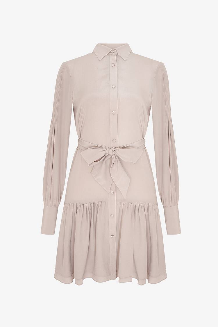 Sly 010 Junges Hemdblusenkleid aus Seidenchiffon