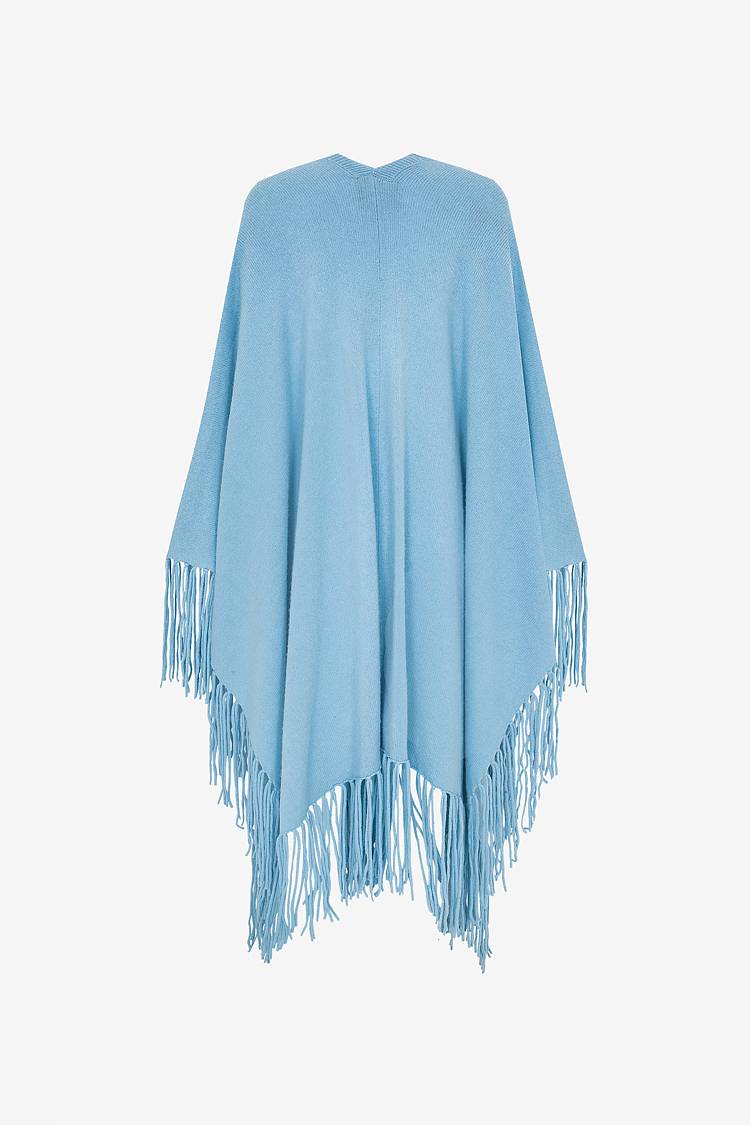 Sly 010 Kaschmir Poncho Mit Fransen