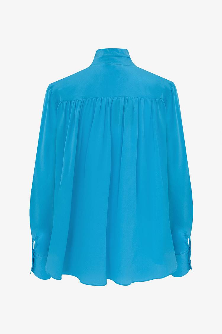 Sly 010 Klassische Seidenbluse Mit Schluppe