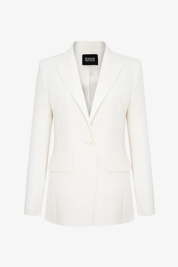 Sly 010 Klassischer Blazer aus Crêpe-envers-Satin