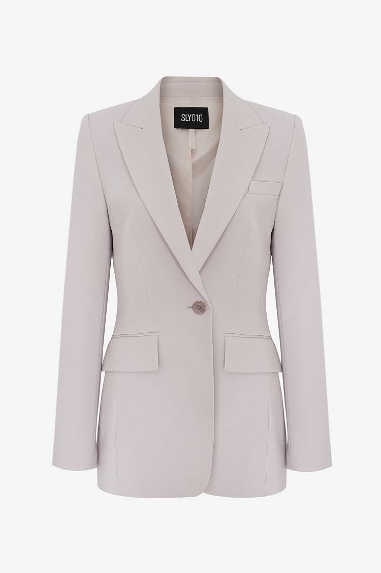 Sly 010 Klassischer Blazer aus Crêpe-envers-Satin