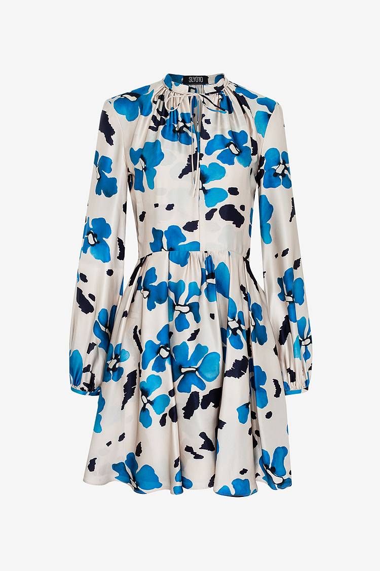 Sly 010 Kleid aus Seide mit Blumenmuster