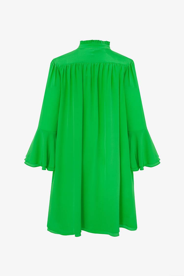 Sly 010 Kleid Mit Trompetenärmel Aus Reiner Seide