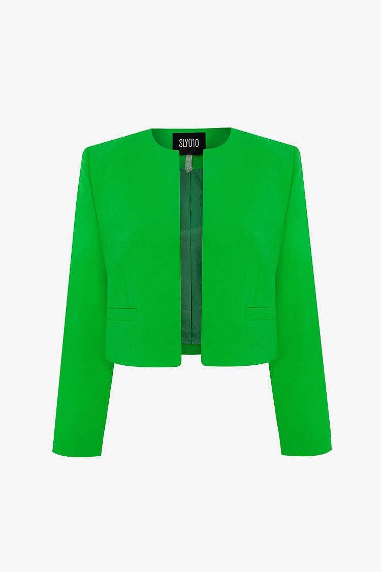 Sly 010 Kurze Jacke aus Crêpe-Envers-Satin