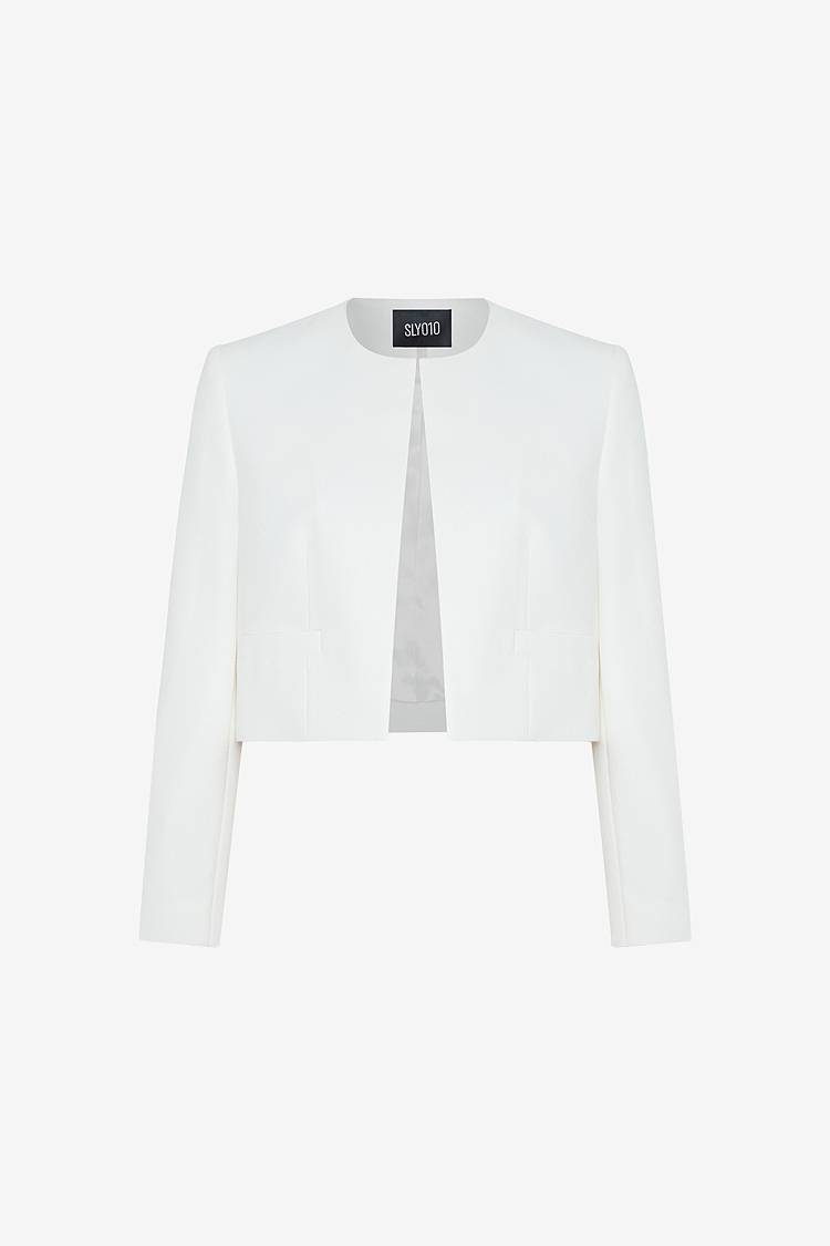 Sly 010 Kurze Jacke aus Crêpe-Envers-Satin