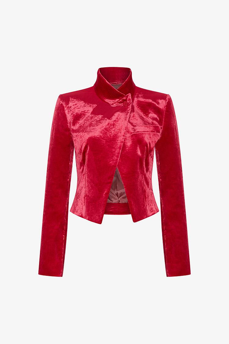 Sly 010 Kurze Samtjacke mit Stehkragen