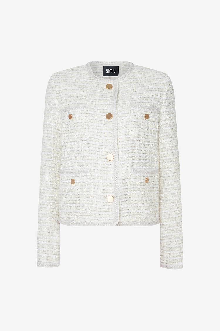 Sly 010 Kurze Tweedjacke mit aufgesetzten Taschen