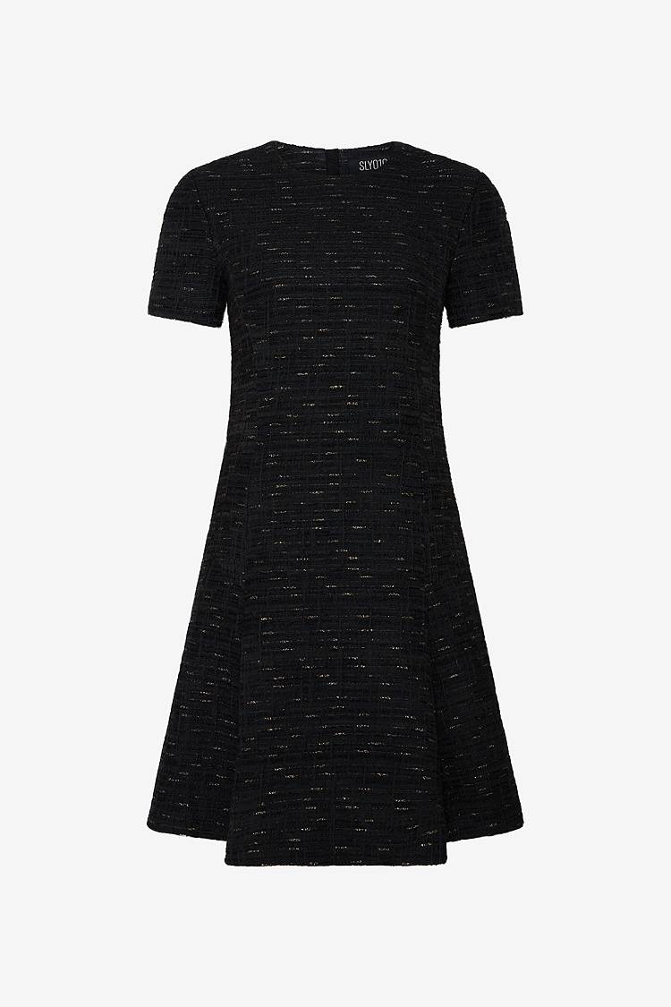 Sly 010 Kurzes Tweed-Kleid in A-Linie