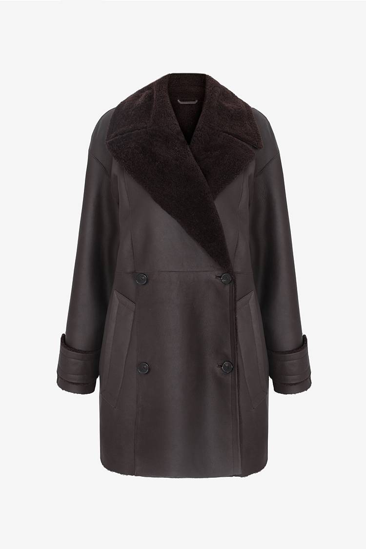 Sly 010 Ledermantel mit Lammfell