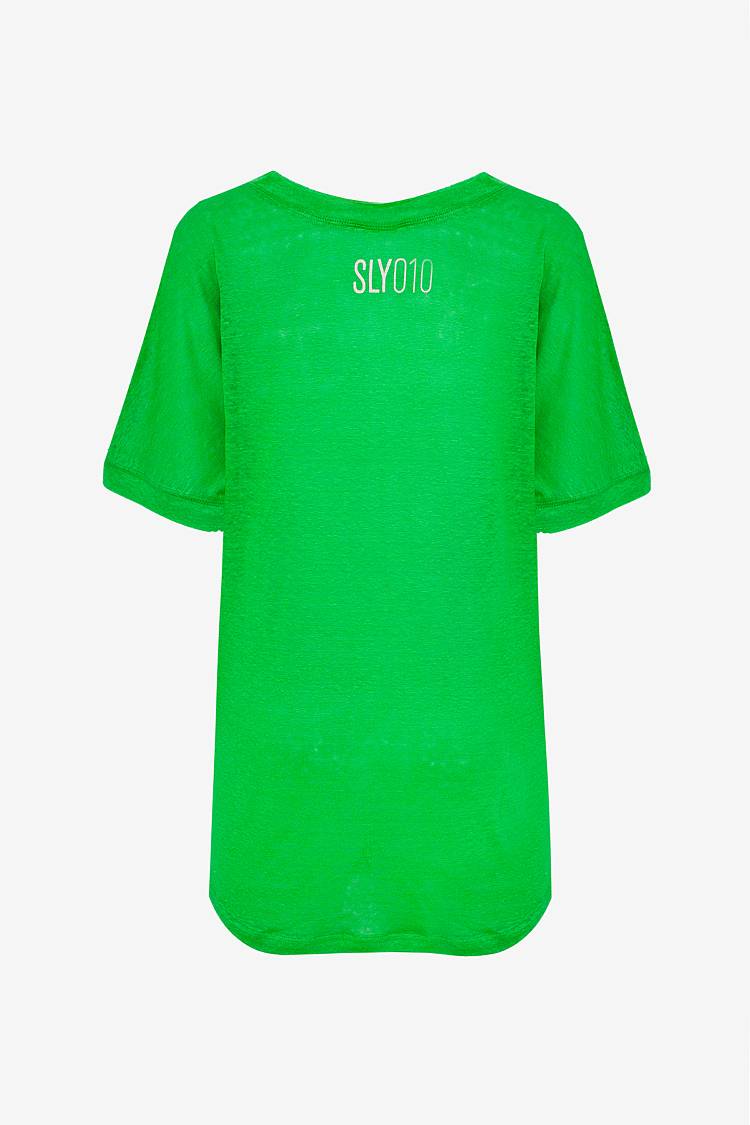 Sly 010 Leinen T-Shirt Mit V-Ausschnitt