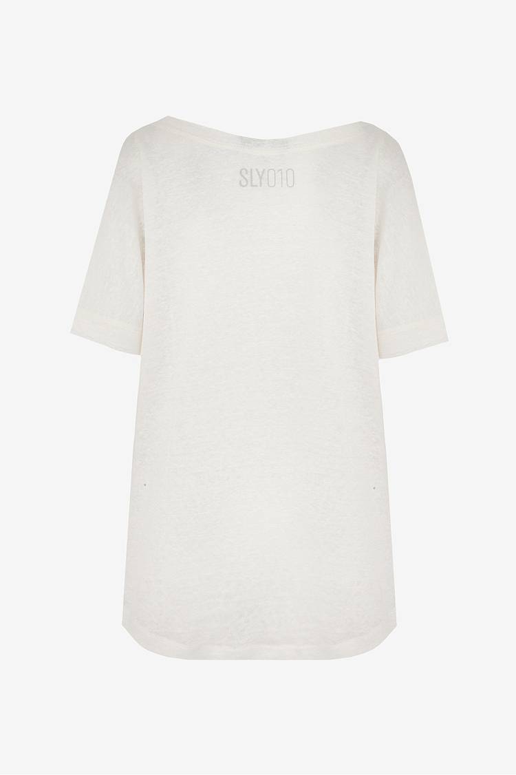 Sly 010 Leinen T-Shirt Mit V-Ausschnitt