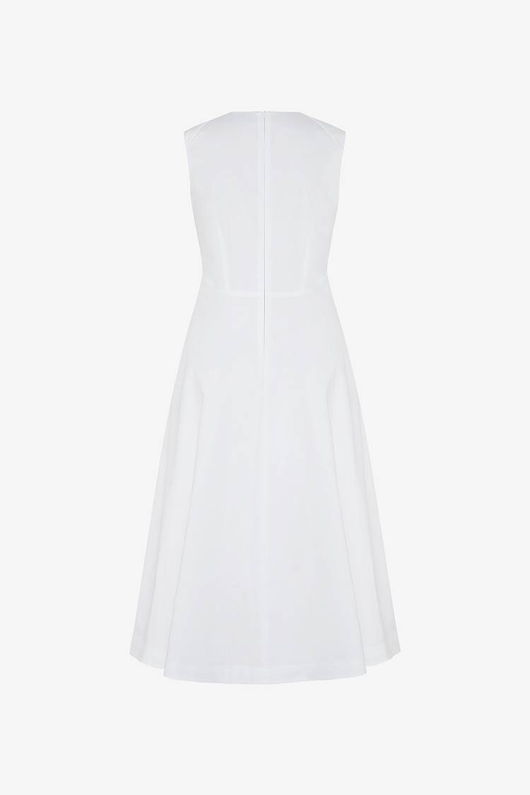 Sly 010 Midi-Kleid Mit Volant Aus Baumwollpopeline