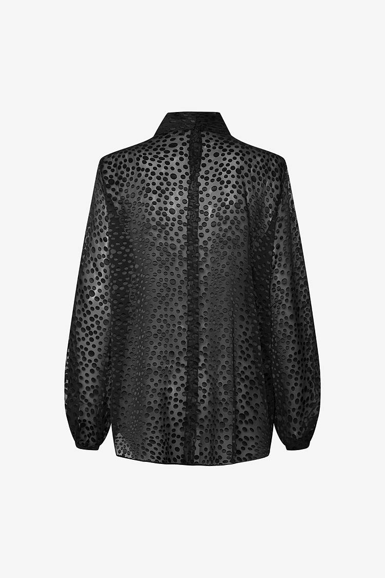 Sly 010 Polka Dot Bluse Mit Drapiertem Stehkragen