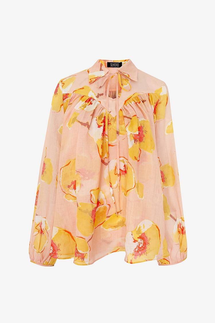 Sly 010 Ramie-Bluse mit Joch