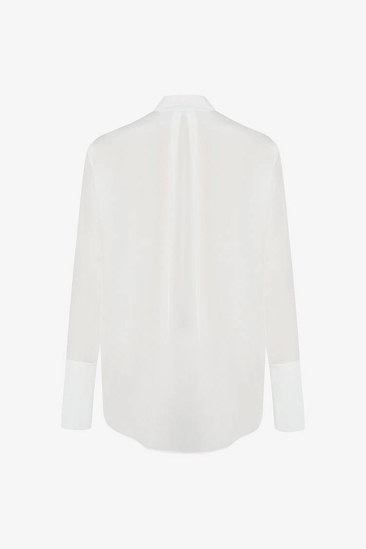 Sly 010 Schlichte Seidenbluse Mit V-Ausschnitt