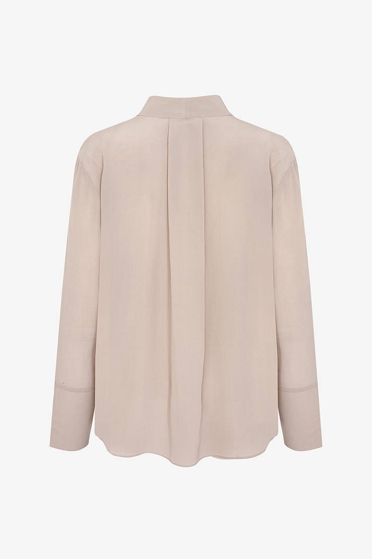 Sly 010 Schlichte Seidenbluse Mit V-Ausschnitt