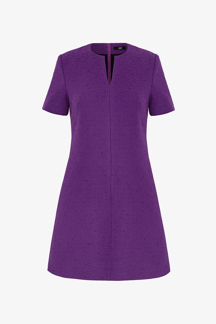 Sly 010 Schlichtes Tweedkleid Mit Seitentaschen